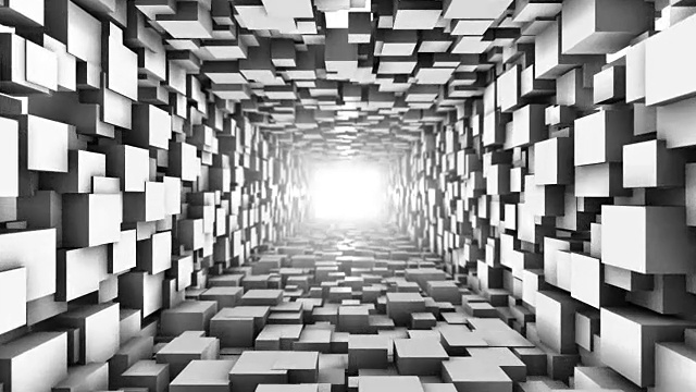 Loopable立方体隧道。抽象的几何图形。视频素材画面4