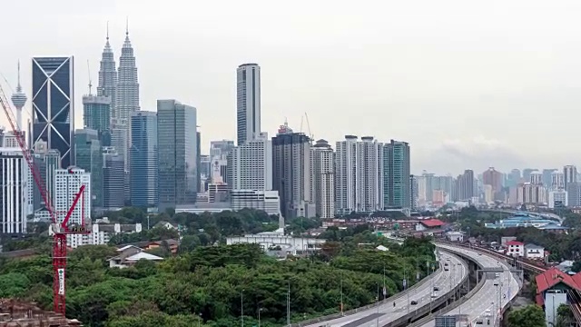 延时交通马来西亚城市视频素材