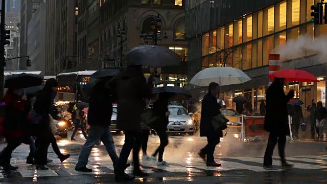 纽约市下雨的街道视频素材