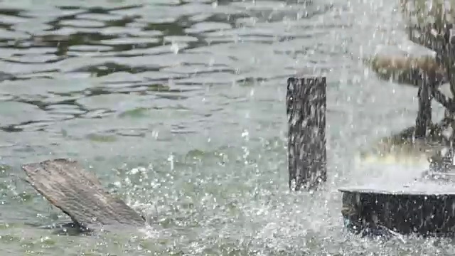 超慢动作拍摄水磨水处理视频素材