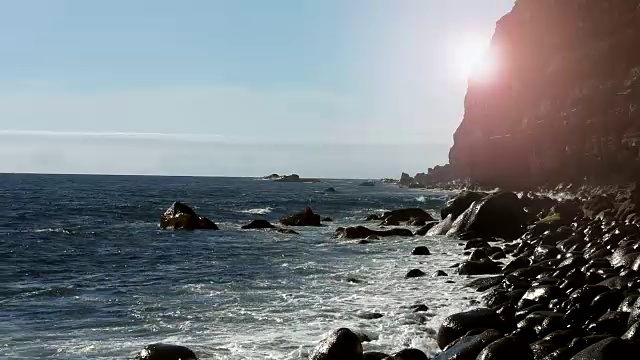 拉帕尔马的黑色火山海滩视频素材