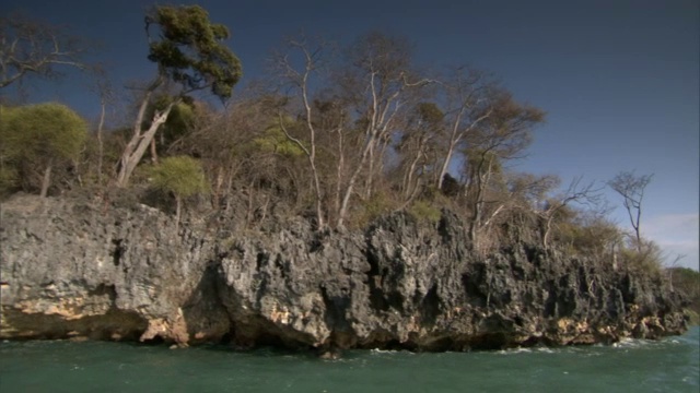 海岸悬崖和森林来自海洋，马达加斯加视频素材