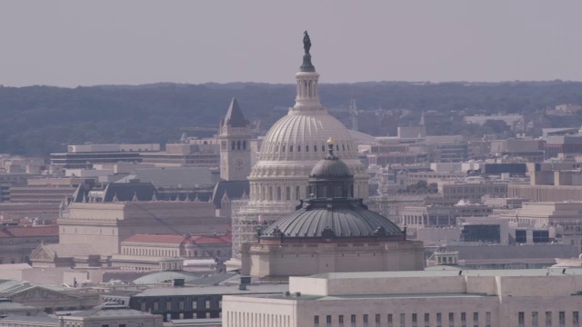 空中缩小美国国会大厦，华盛顿特区视频素材