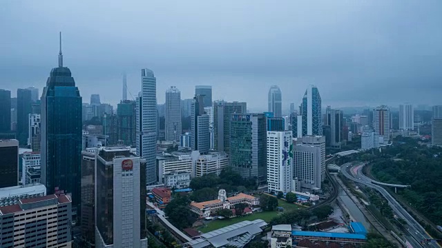 4K延时:吉隆坡城市天际线鸟瞰图视频素材