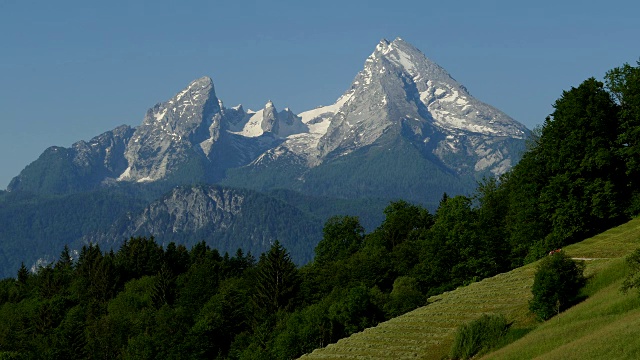 瓦茨曼山(2713米)，贝希特斯加登，上巴伐利亚，巴伐利亚，德国视频素材