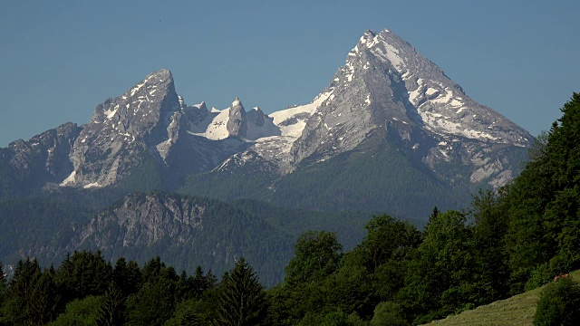 瓦茨曼山(2713米)，贝希特斯加登，上巴伐利亚，巴伐利亚，德国视频素材