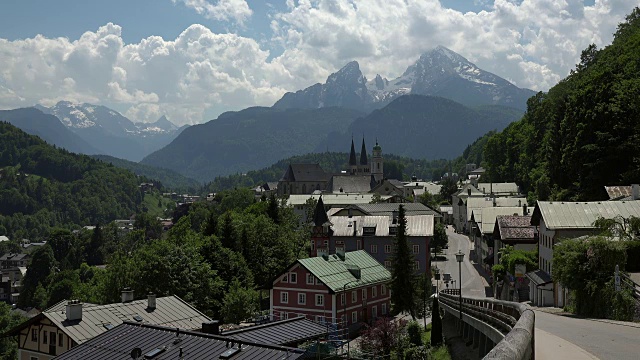 德国巴伐利亚州上巴伐利亚的贝希特斯加登(Berchtesgaden)， Watzmann山(2713米)视频素材