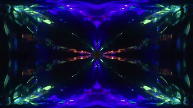 水抽象万花筒在黑色的背景视频素材画面2