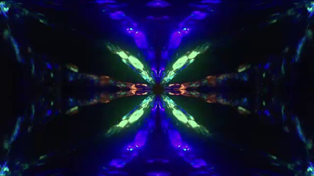 水抽象万花筒在黑色的背景视频素材画面3