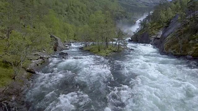 4K自然/野生动物/天气-河流和野生自然，挪威视频素材