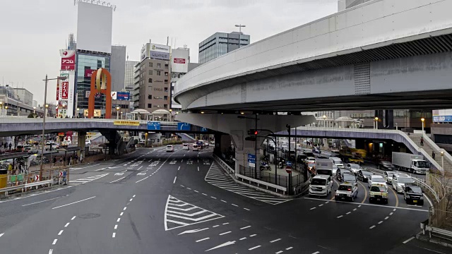 4K延时:高速公路/高速公路交通，东京，日本视频素材