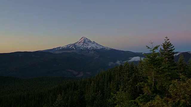 黎明和胡德山森林山的剪影视频素材