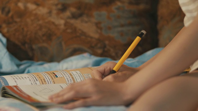 男孩做作业视频素材画面1
