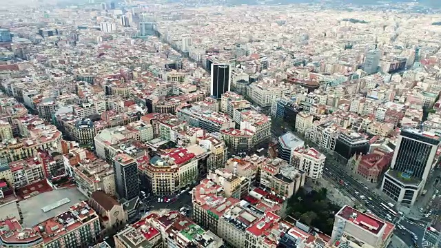 巴塞罗那的城市景观鸟瞰图视频素材画面1