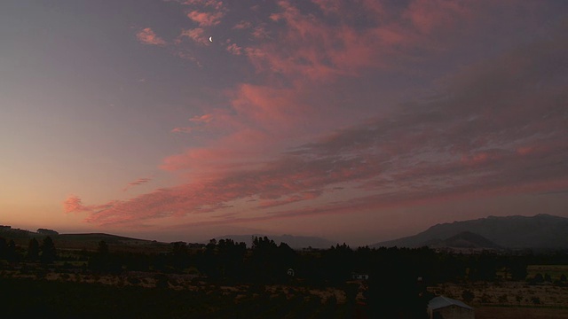 黄昏的WS景观，Franschhoek，西开普省，南非视频素材