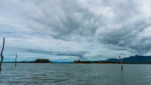 热带湖泊，阴天视频素材