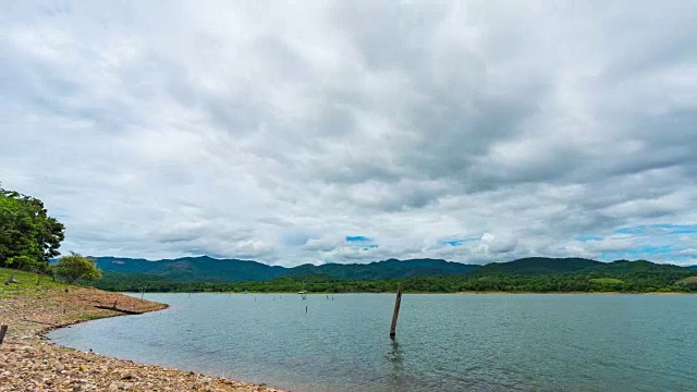 热带湖泊，阴天视频素材