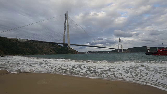 Yavuz Sultan Selim Bridge Video，土耳其伊斯坦布尔。视频素材