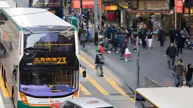 香港交通城市景观的时间推移。4 k决议。视频素材