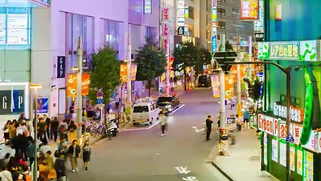 时间流逝:新宿街夜景视频素材