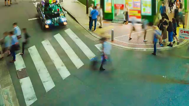 时间流逝:新宿街夜景视频素材