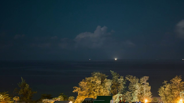 泰国普吉岛卡伦海滩之夜的时间流逝视频素材