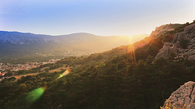 时间流逝日落在山，克罗地亚视频素材