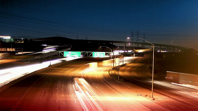 交通高速公路夜晚时光流逝视频素材