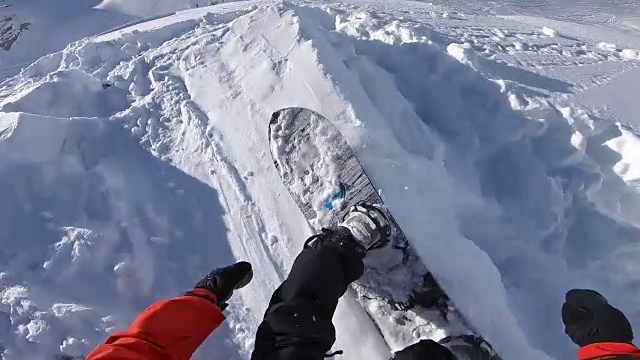 从野外单板滑雪的角度，做一个跳跃视频素材