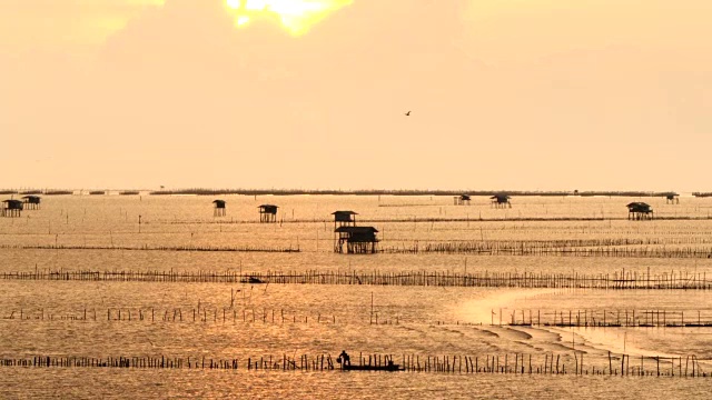 清晨美丽的黄昏海景。视频素材