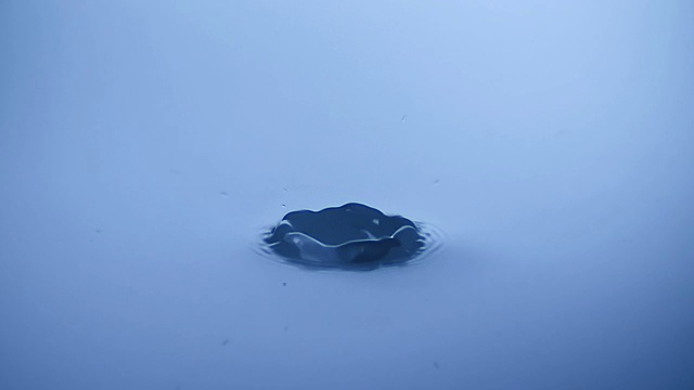 水滴飞溅成平静的水-超慢动作视频素材画面3