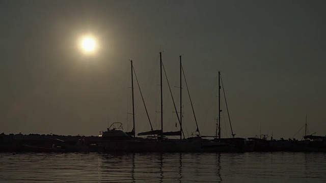 鸟瞰图的日落在爱琴海在希腊视频素材