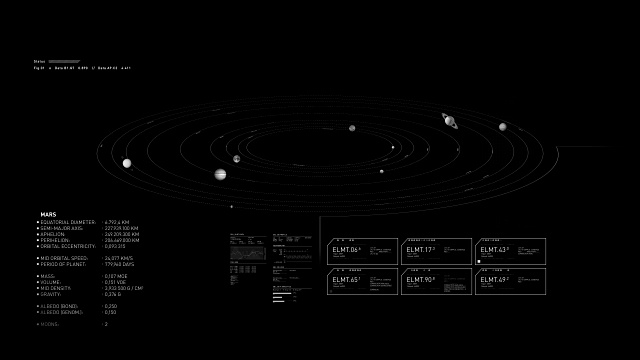 太阳系示意图HUD动画视频素材