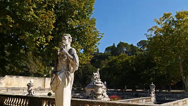 Jardins de la方丹,Nîmes, Gard Occitanie法国视频素材