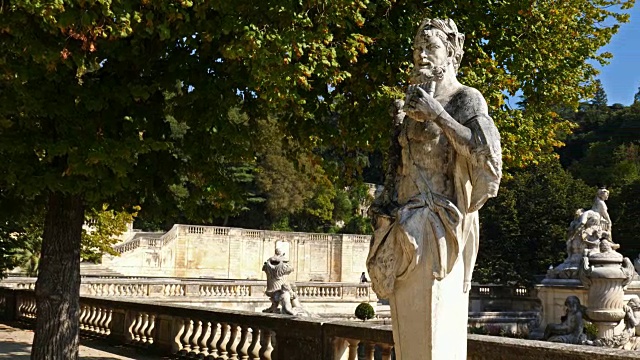 Jardins de la方丹,Nîmes, Gard Occitanie法国视频素材