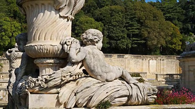 Jardins de la方丹,Nîmes, Gard Occitanie法国视频素材