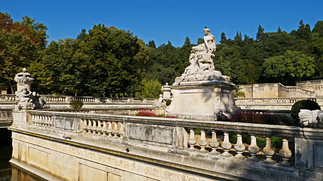 Jardins de la方丹,Nîmes, Gard Occitanie法国视频素材