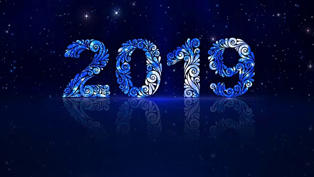 2019年新年快乐画图案视频素材画面1