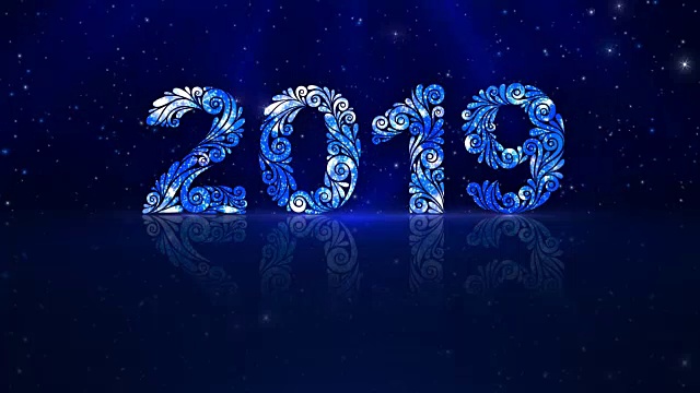 2019年新年快乐画图案视频素材画面2