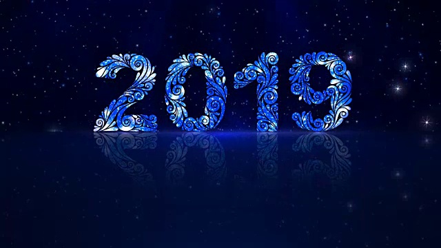 2019年新年快乐画图案视频素材画面3
