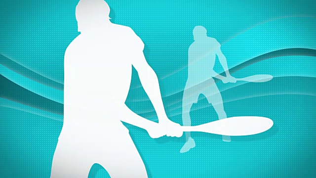 网球运动员的轮廓[圈]视频素材画面1