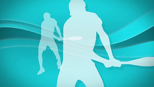 网球运动员的轮廓[圈]视频素材画面3
