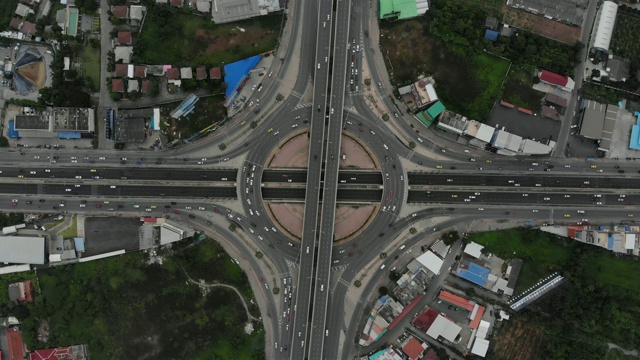 高速公路俯视图，道路交通是泰国重要的基础设施视频素材