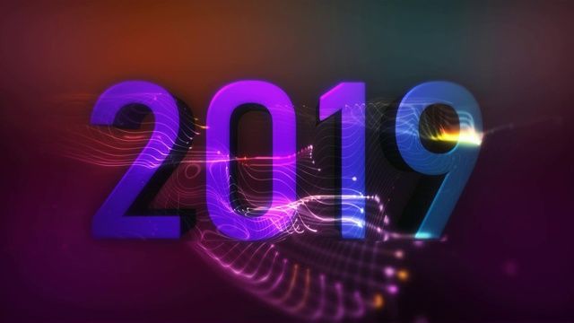 2019快乐创意新年可循环背景视频素材画面1