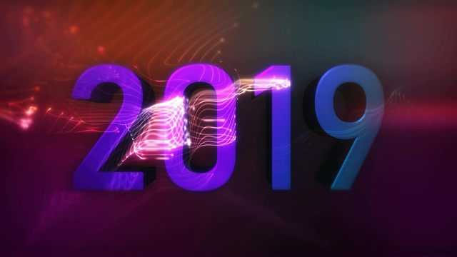 2019快乐创意新年可循环背景视频素材画面2
