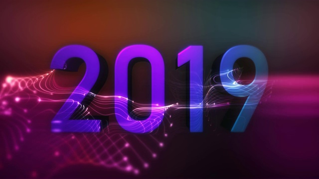 2019快乐创意新年可循环背景视频素材画面3