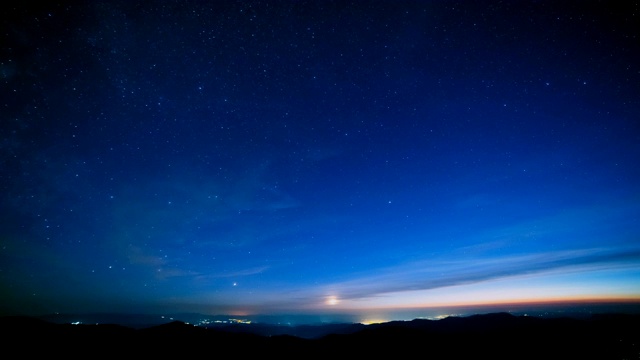 群山之上的星空。时间流逝视频素材