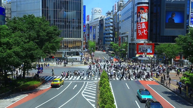 时间流逝涩谷穿越东京，日本视频素材