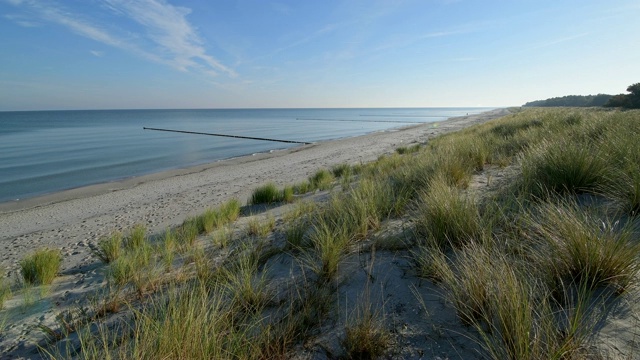 波罗的海海滩，Prerow, Fischland-Darß-Zingst，波罗的海，Mecklenburg-Vorpommern，德国视频素材