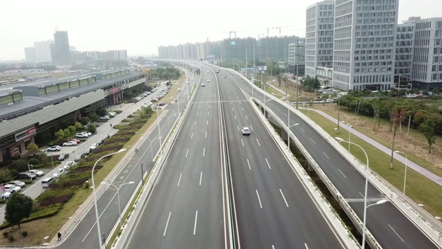 城市道路交通的航拍角度视频素材